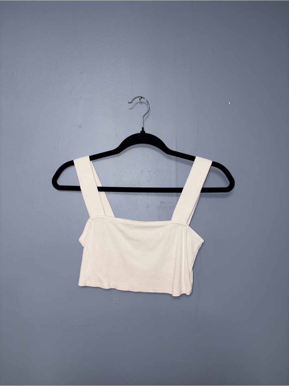 Ambiance | White Ribbed Cropped TankTop